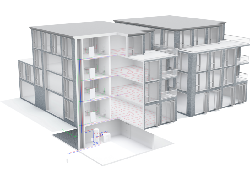 tecalor Wohnungsstation Trinkwasser und Heizung mit elektrischer Nacherwärmung WS-DUO-T Premium S